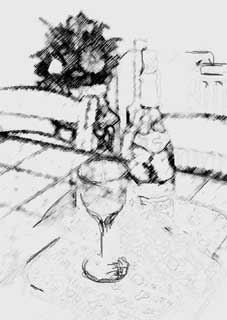 Charcoal drawing of the subject